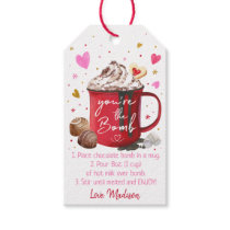 Valentine's Hot Chocolate Bomb Pink Gold Hearts Gift Tags
