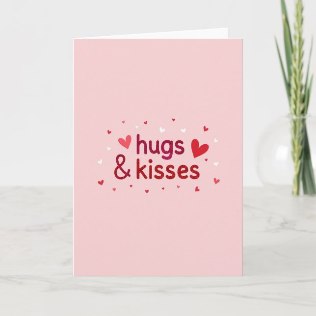 Valentines Hugs Kisses Card (Front)