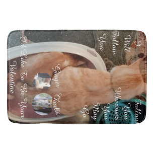 Valentine's Humor Cats Photo Text Bath Mat