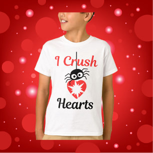 Valentine's I Crush Hearts cute spider T-Shirt