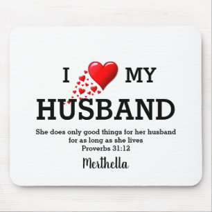 Valentines   I LOVE MY HUSBAND Mouse Pad