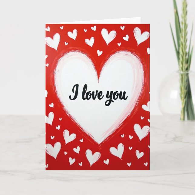 Valentines I Love You Heart Card (Front)