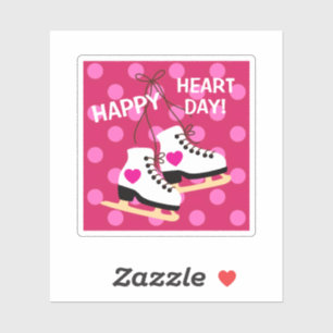 Valentines Ice Skates Sticker