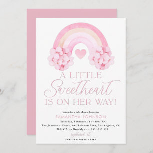 Valentines Invitation, Sweetheart Baby Shower Card