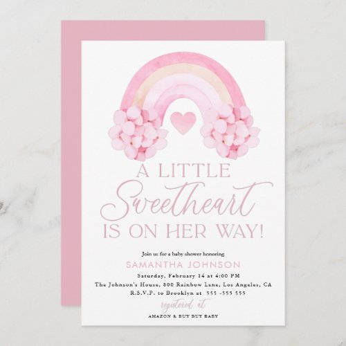 Valentines Invitation Sweetheart Baby Shower Card