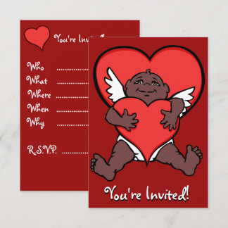 Valentine's Invitations African Cupid Cards Custom