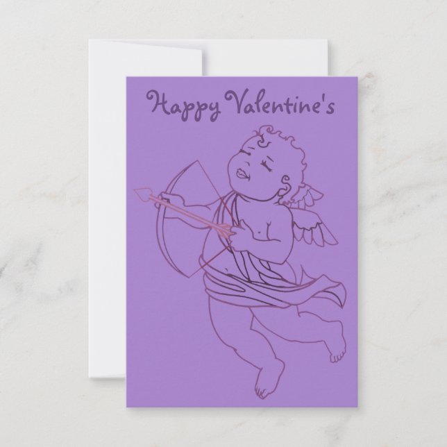 Valentine's Invitations Personalized Cupid Cards (Front)