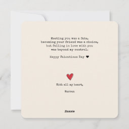 Valentines It All Began Heart In Jar Monogram Holiday Card | Zazzle