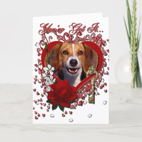 Valentines _ Key to My Heart _ Beagle Holiday Card