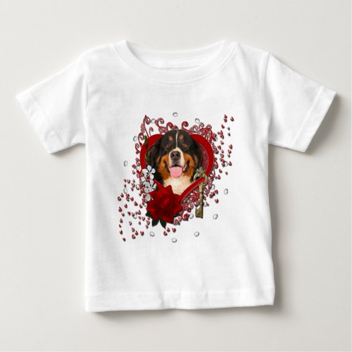 Valentines _ Key to My Heart _Bernese Mountain Dog Baby T_Shirt