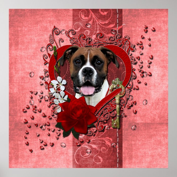 Valentines   Key to My Heart   Boxer   Vindy Print