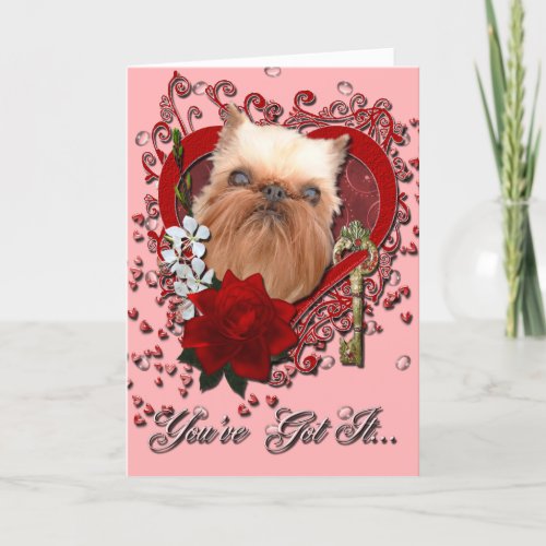 Valentines _ Key to My Heart _ Brussels Griffon Holiday Card