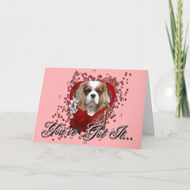 Valentines - Key to My Heart - Cavalier - Light Holiday Card (Front)