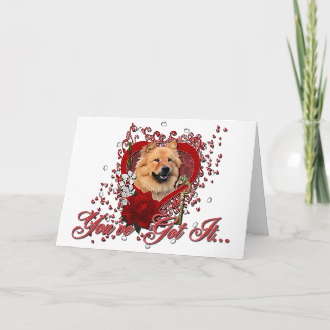 Valentines - Key to My Heart - Chow Chow - Cinny Holiday Card (Front)