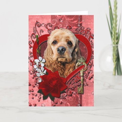 Valentines _ Key to My Heart _ Cocker Spaniel Holiday Card