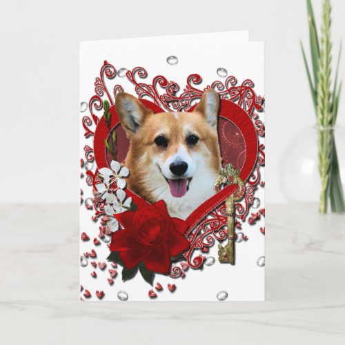 Valentines _ Key to My Heart _ Corgi _ Owen Holiday Card