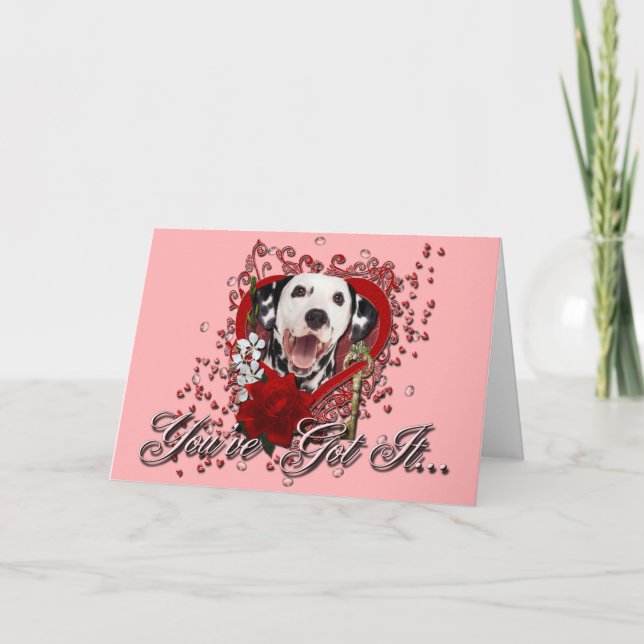 Valentines - Key to My Heart - Dalmatian Holiday Card (Front)