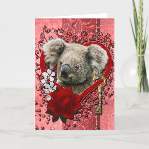 Valentines _ Key to My Heart _ Koala Bear Holiday Card