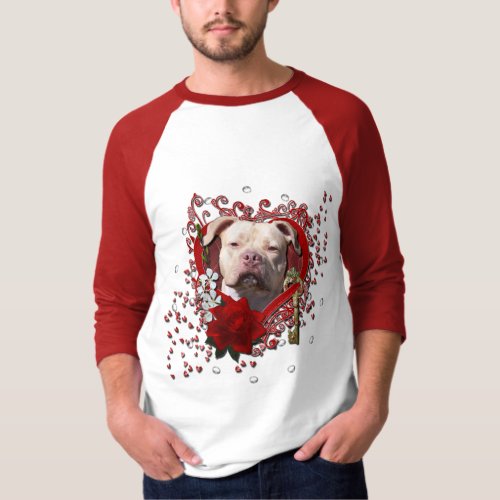 Valentines _ Key to My Heart _ Pitbull Jersey Girl T_Shirt