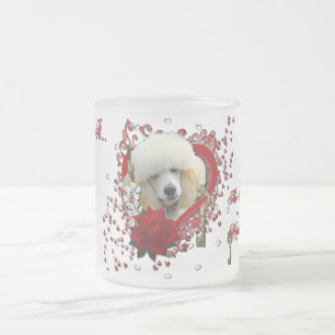 Valentines - Key to My Heart - Poodle - Apricot Frosted Glass Coffee Mug