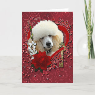 Valentines - Key to My Heart - Poodle - Apricot Holiday Card