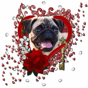 Valentines - Key to My Heart - Pug Statuette