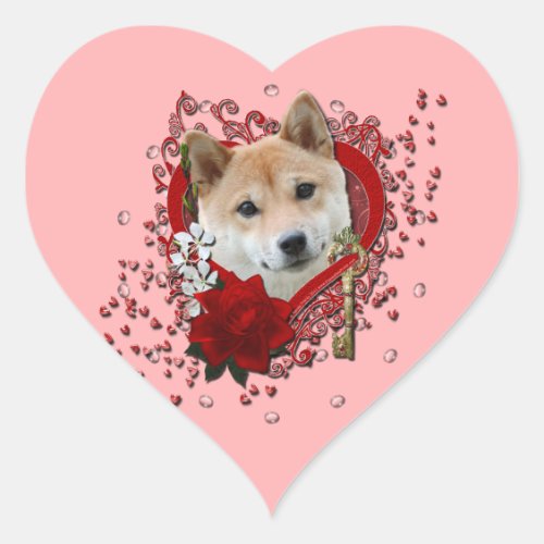 Valentines _ Key to My Heart _ Shiba Inu Heart Sticker