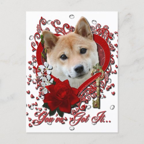 Valentines _ Key to My Heart _ Shiba Inu Holiday Postcard