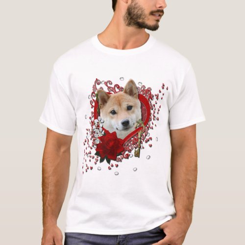 Valentines _ Key to My Heart _ Shiba Inu T_Shirt