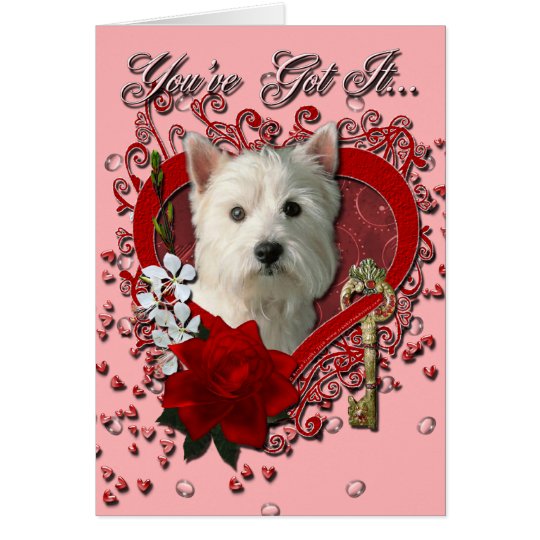 Valentines - Key to My Heart West Highland Terrier Card