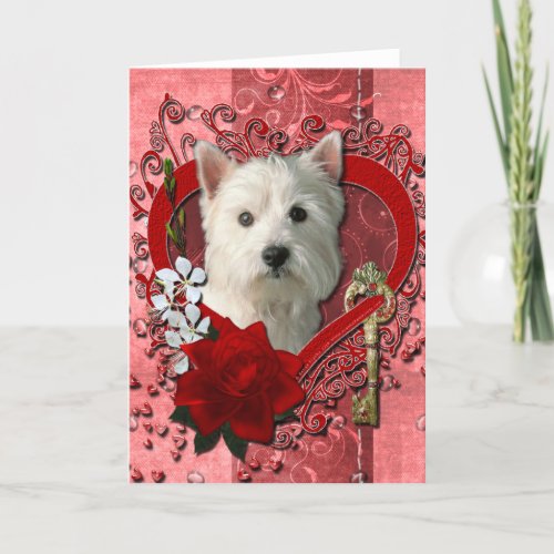 Valentines _ Key to My Heart West Highland Terrier Holiday Card
