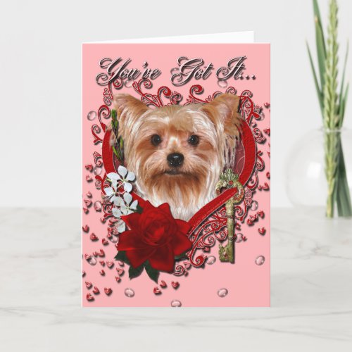 Valentines _ Key to My Heart _ Yorkshire Terrier Holiday Card