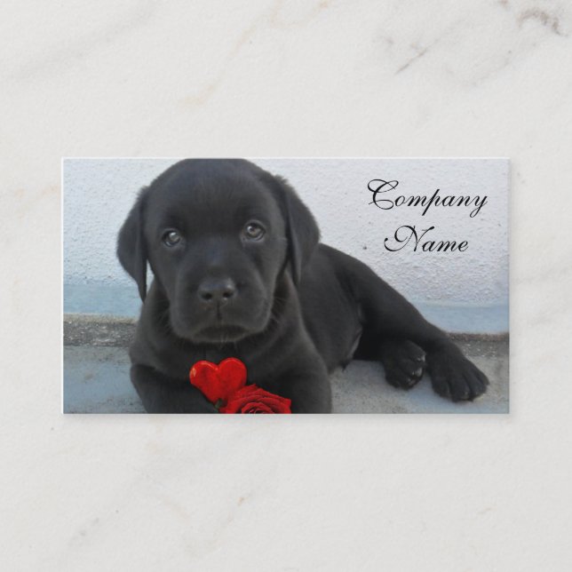 Valentine's labrador puppy business card (Front)