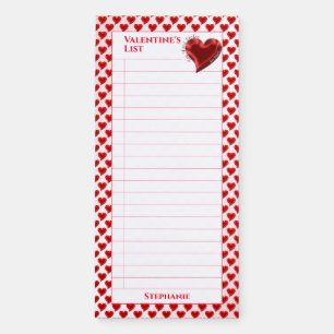 Valentine's List You Have Stolen My Heart Red Magnetic Notepad