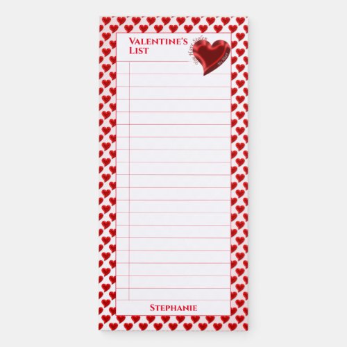 Valentines List  You Have Stolen My Heart  Red Magnetic Notepad