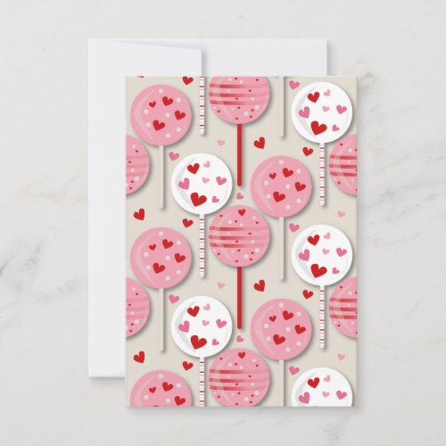 Valentines Lollipop White Card