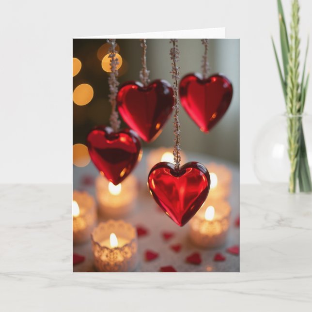 Valentines Love Hearts Glow Card (Front)