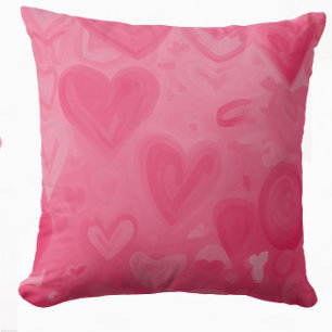 Valentines Love Hearts Throw Pillow