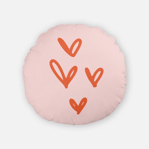 Valentines Love Inspired Heart Round Pillow
