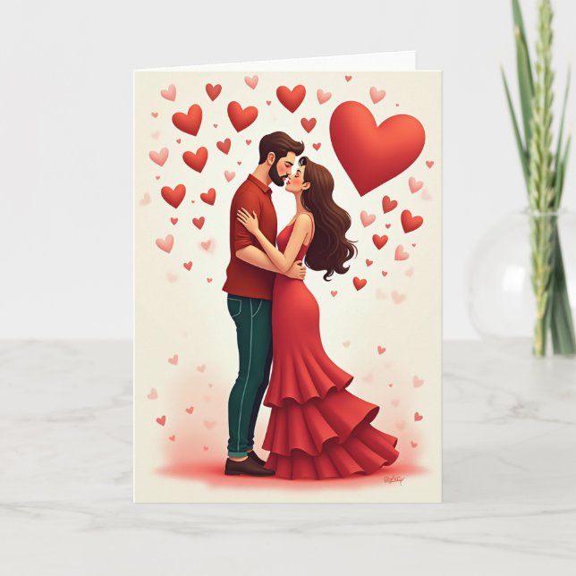 Valentines Love Kiss Card (Front)