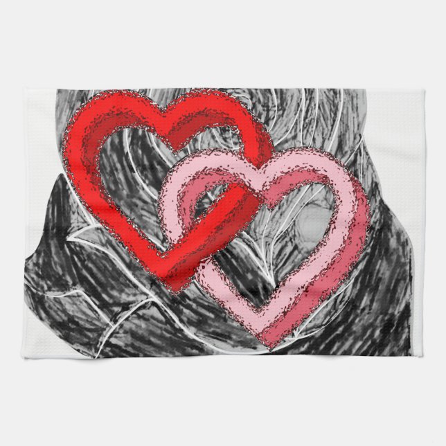 valentines love kitchen hand towel (Horizontal)