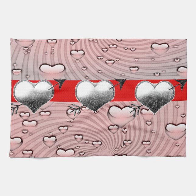 valentines love kitchen hand towel (Horizontal)