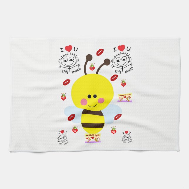 valentines love kitchen hand towel (Horizontal)
