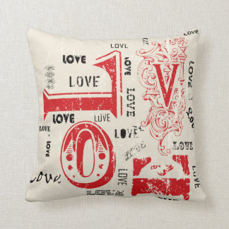 Valentine's "LOVE love LoVe" Word Art Throw Pillow