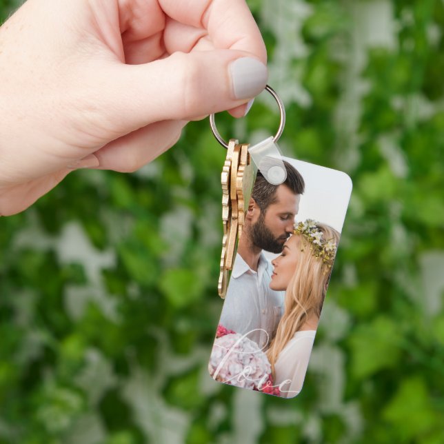 Valentines Love Photo Couple Keepsake Keychain (Hand)