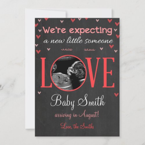 Valentines Love Pregnancy Ultrasound Announcement
