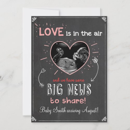 Valentines Love Pregnancy Ultrasound Announcement