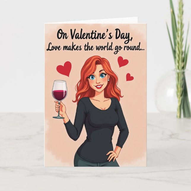 Valentines Love Wine Card (Front)
