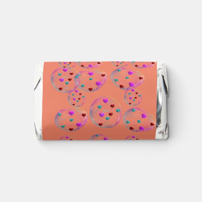 valentine's love you cute bubbles  hershey's miniatures (Front)