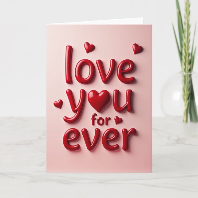 Valentines Love You Forever Pink Card (Front)